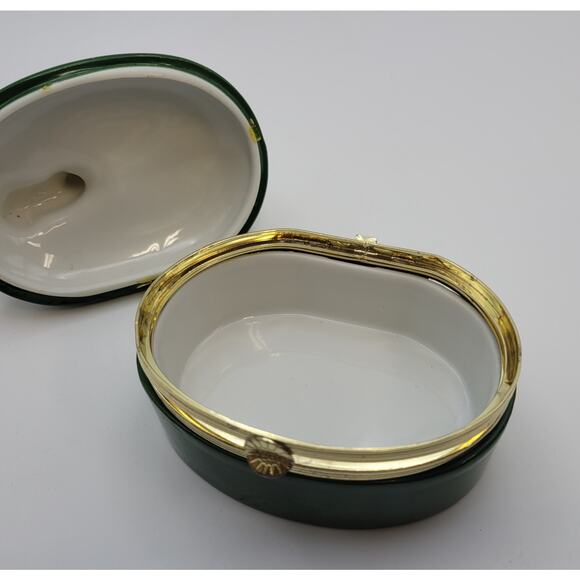 Vintage 1985 - Fitz And Floyd Dalmatian Dog Green Hinged Trinket Box 4.5" - Picture 15 of 16